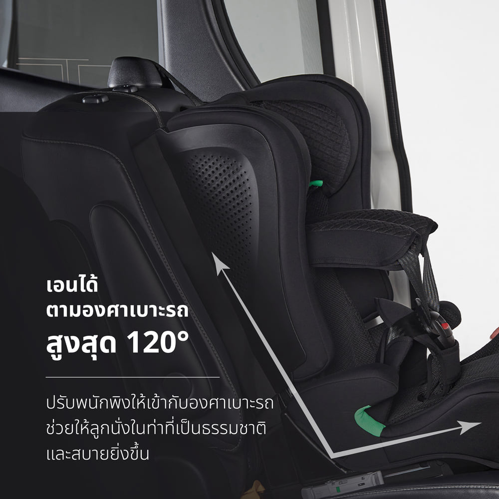 คาร์ซีทเด็กโต 1–10 ปี AILEBEBE รุ่น PAPATTO R2 สีดำ_4